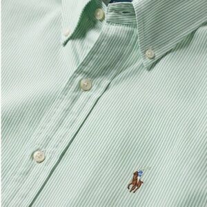 Ralph Lauren Custom Fit Light Mint Green Button-Down Dress Shirt